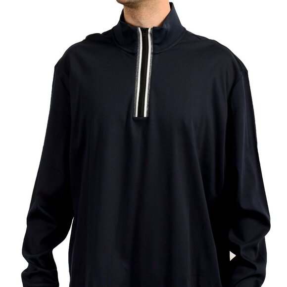 Hugo Boss Men's "B-Tenore 11" Blue 1/3 Zip Pullover Sweater US 4XL IT 60 - Picture 1 of 7